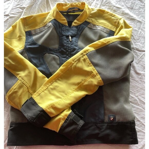 BMW Air Flow 2 Women's Size 8R Motorcycle Jacket Padding Armor Yellow RARE - Picture 2 of 16